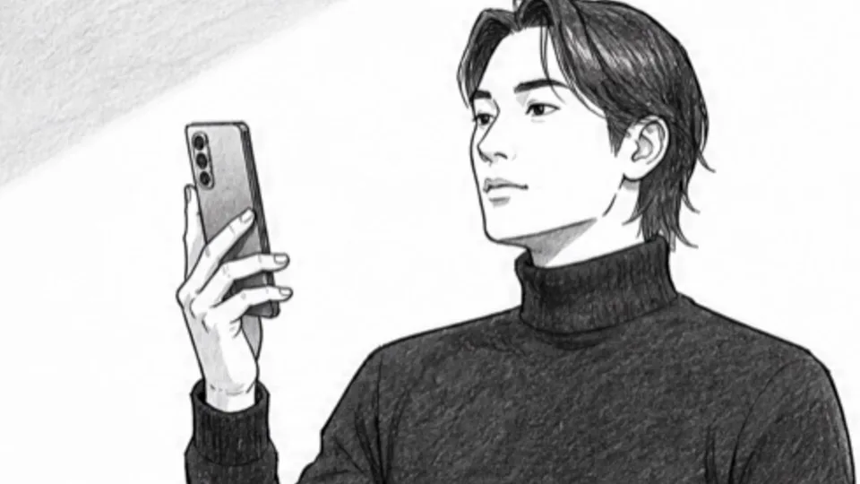 펜슬 드로잉 콘티 예시 — 같은 컷을 이 스타일로 그린 우리 출력